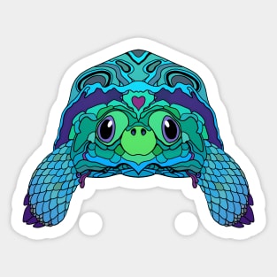 Happy Tortoise in Teal Sticker